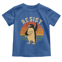 Funny Penguin Resist Toddler T Shirt Against Tariffs Retro Vintage