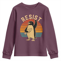 Funny Penguin Resist Youth Sweatshirt Against Tariffs Retro Vintage