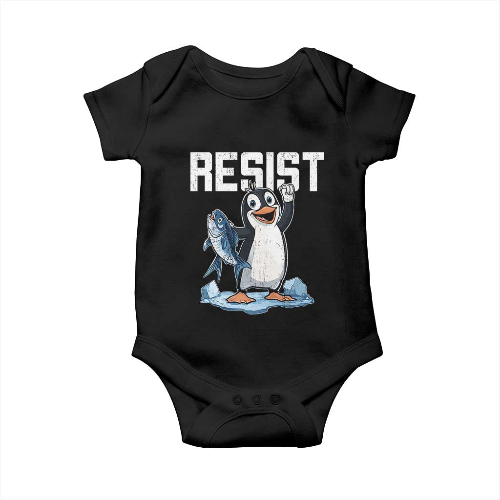 Funny Penguin Resist Baby Onesie Against Tariffs Protest
