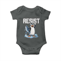 Funny Penguin Resist Baby Onesie Against Tariffs Protest
