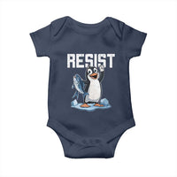 Funny Penguin Resist Baby Onesie Against Tariffs Protest