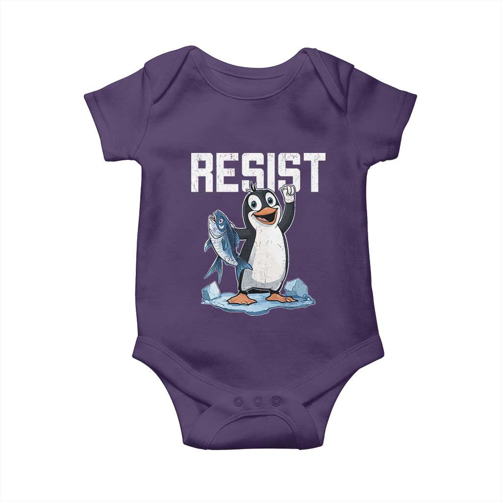 Funny Penguin Resist Baby Onesie Against Tariffs Protest