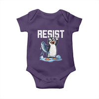 Funny Penguin Resist Baby Onesie Against Tariffs Protest
