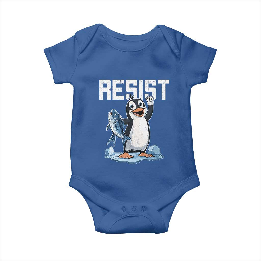 Funny Penguin Resist Baby Onesie Against Tariffs Protest