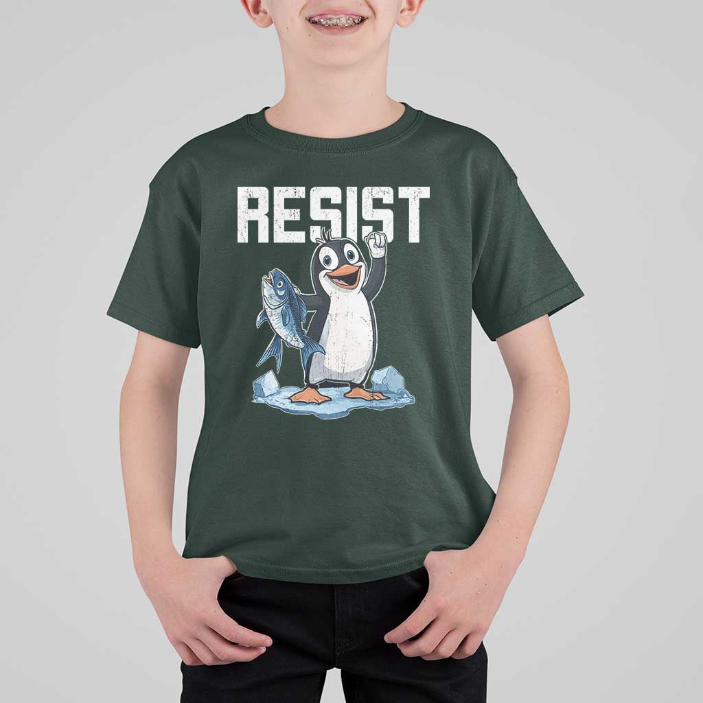 Funny Penguin Resist T Shirt For Kid Resist Penguin Activism