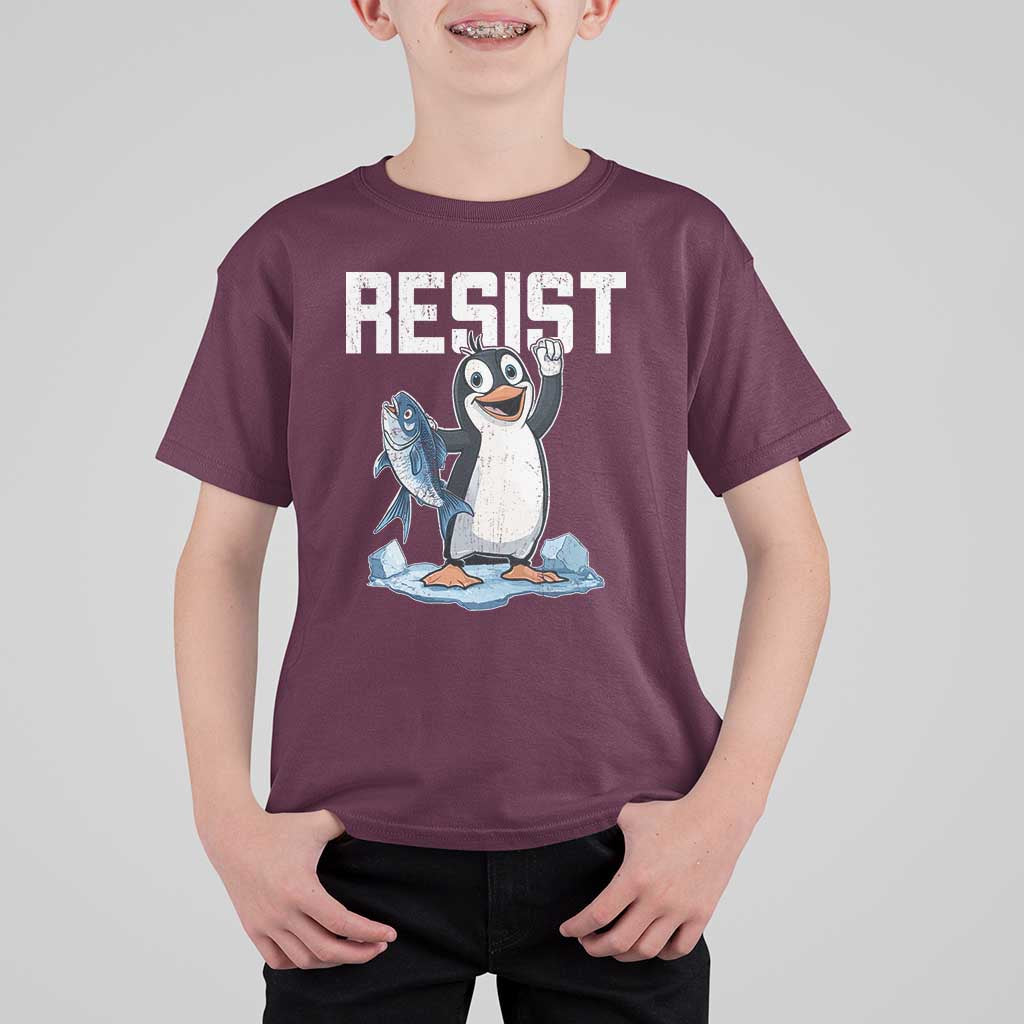 Funny Penguin Resist T Shirt For Kid Resist Penguin Activism