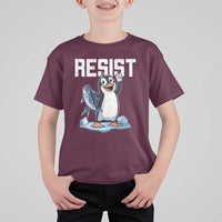 Funny Penguin Resist T Shirt For Kid Resist Penguin Activism