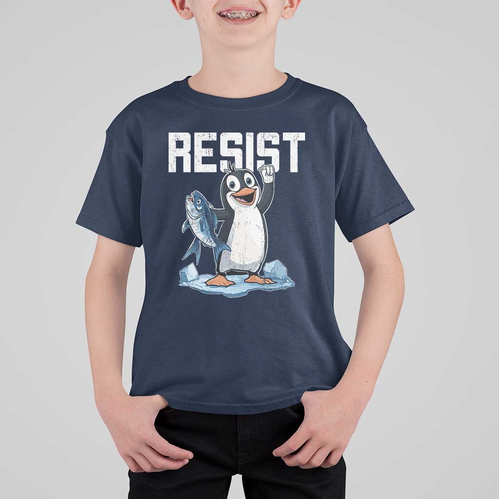 Funny Penguin Resist T Shirt For Kid Resist Penguin Activism