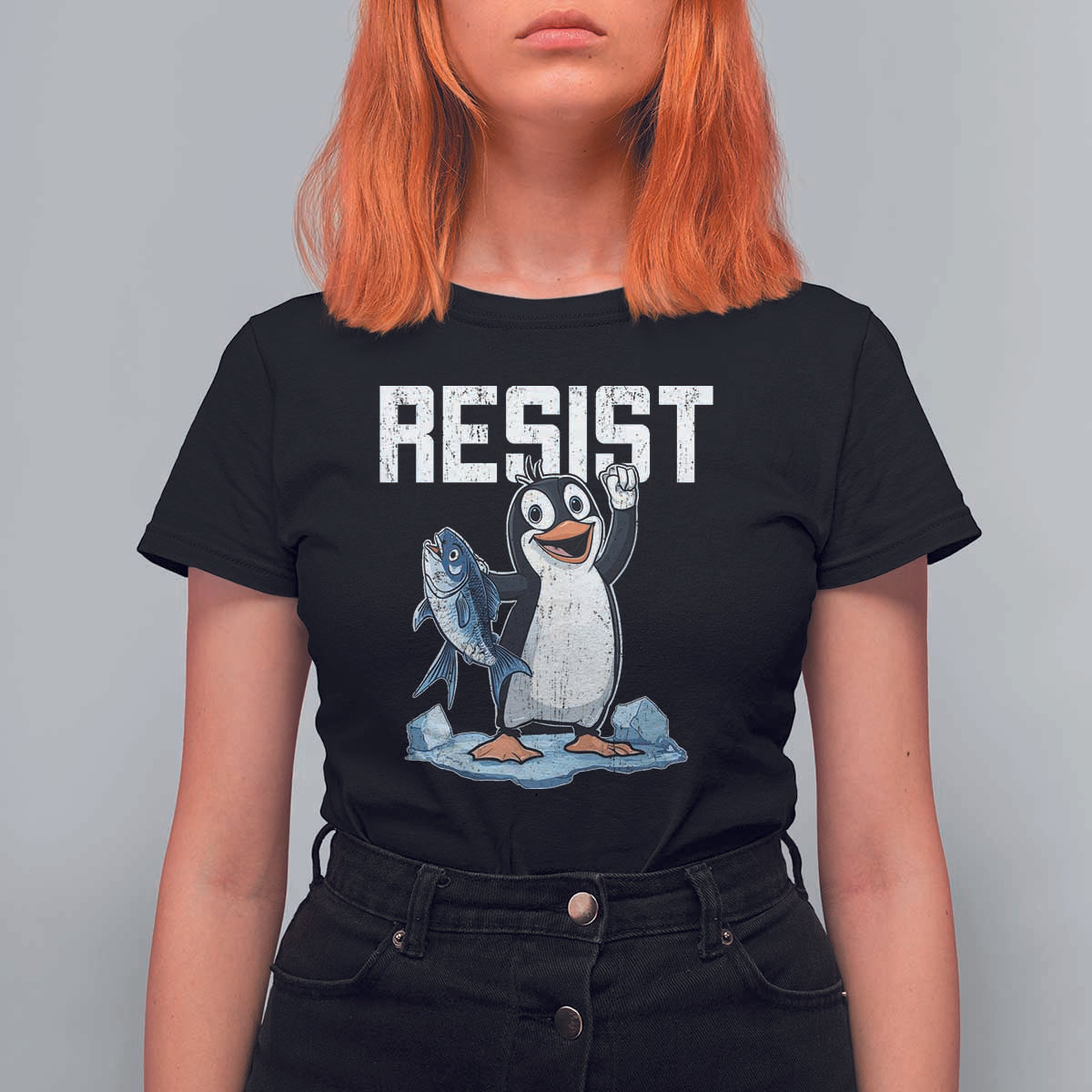 Funny Penguin Resist T Shirt For Women Resist Penguin Activism