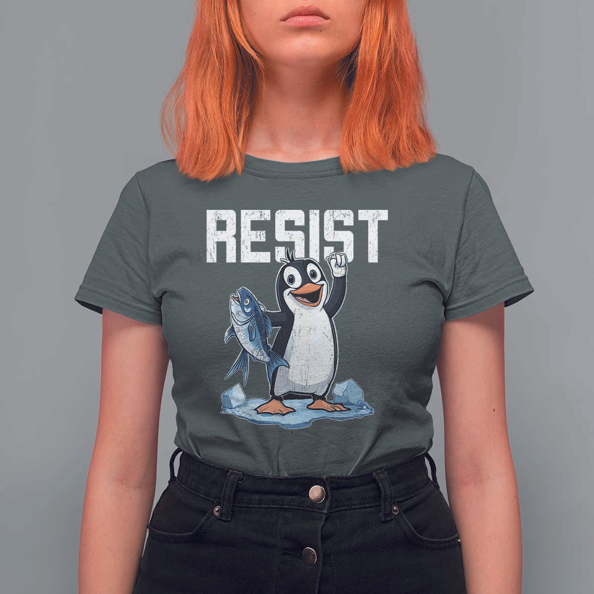 Funny Penguin Resist T Shirt For Women Resist Penguin Activism