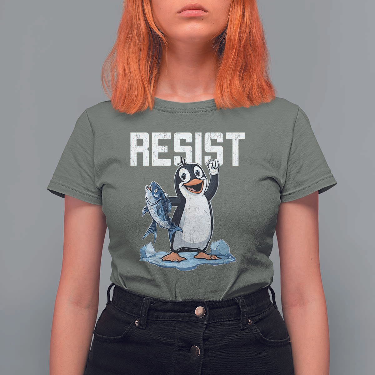 Funny Penguin Resist T Shirt For Women Resist Penguin Activism