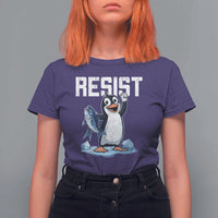Funny Penguin Resist T Shirt For Women Resist Penguin Activism