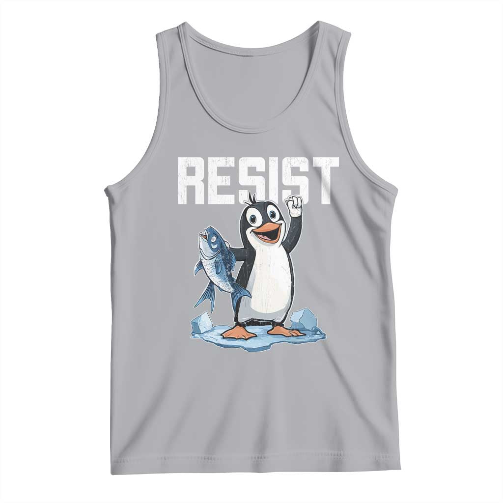 Funny Penguin Resist Tank Top Against Tariffs Protest