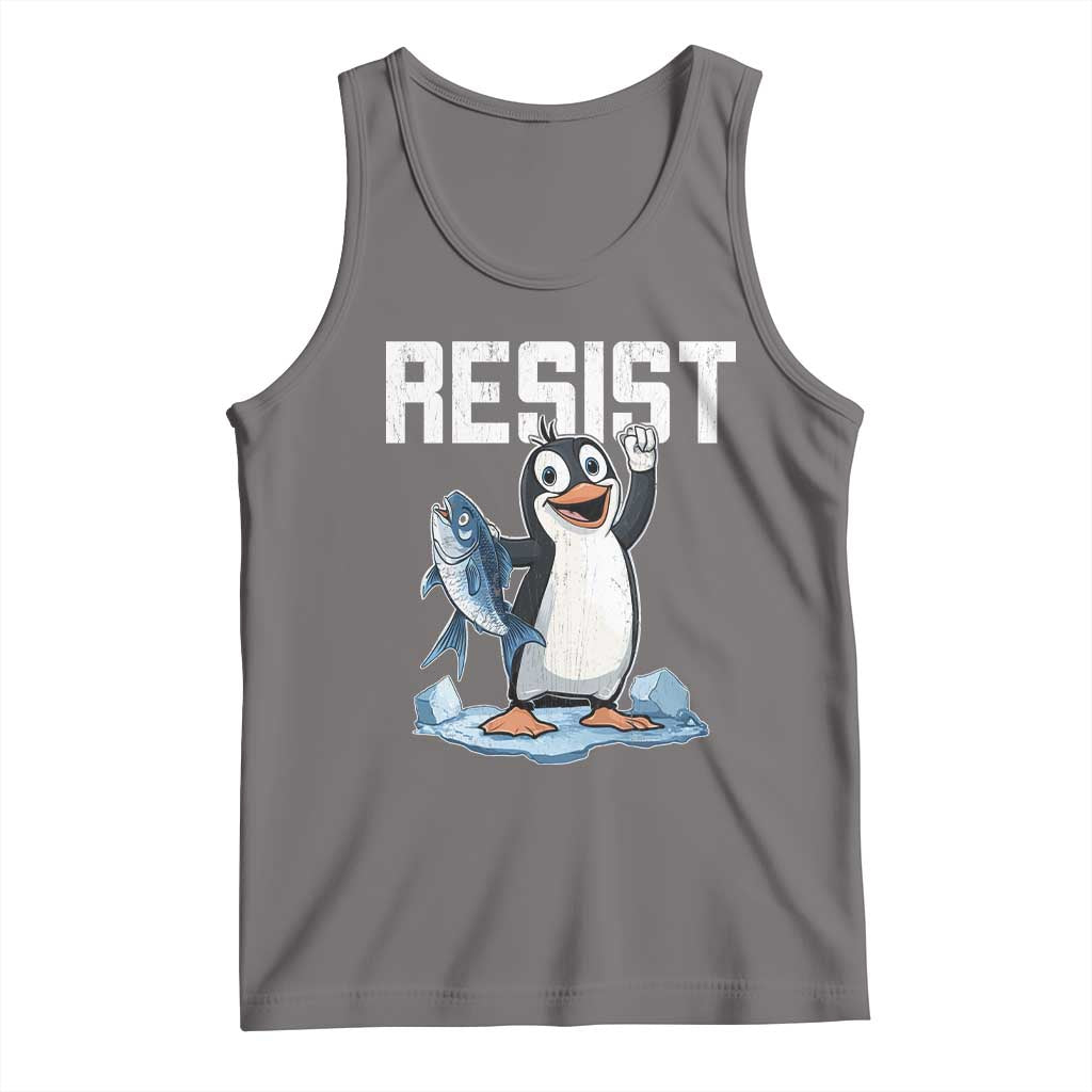 Funny Penguin Resist Tank Top Against Tariffs Protest