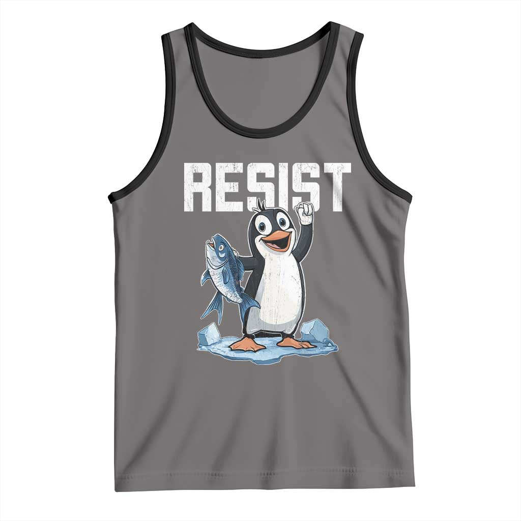 Funny Penguin Resist Tank Top Against Tariffs Protest