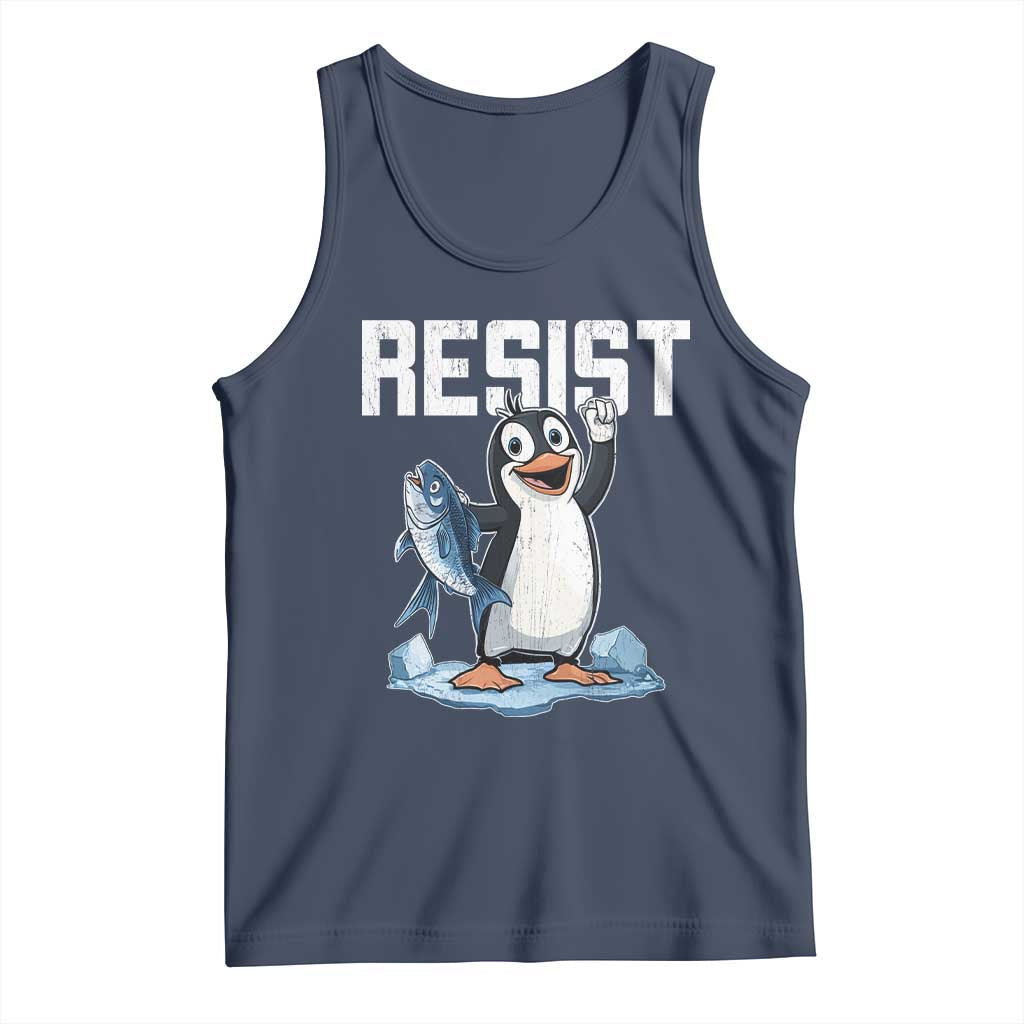 Funny Penguin Resist Tank Top Against Tariffs Protest