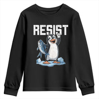 Funny Penguin Resist Youth Sweatshirt Against Tariffs Protest