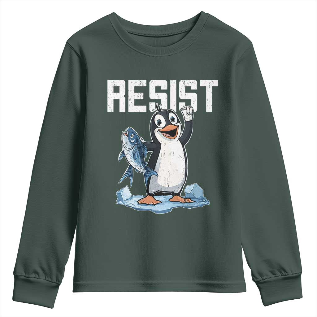 Funny Penguin Resist Youth Sweatshirt Against Tariffs Protest