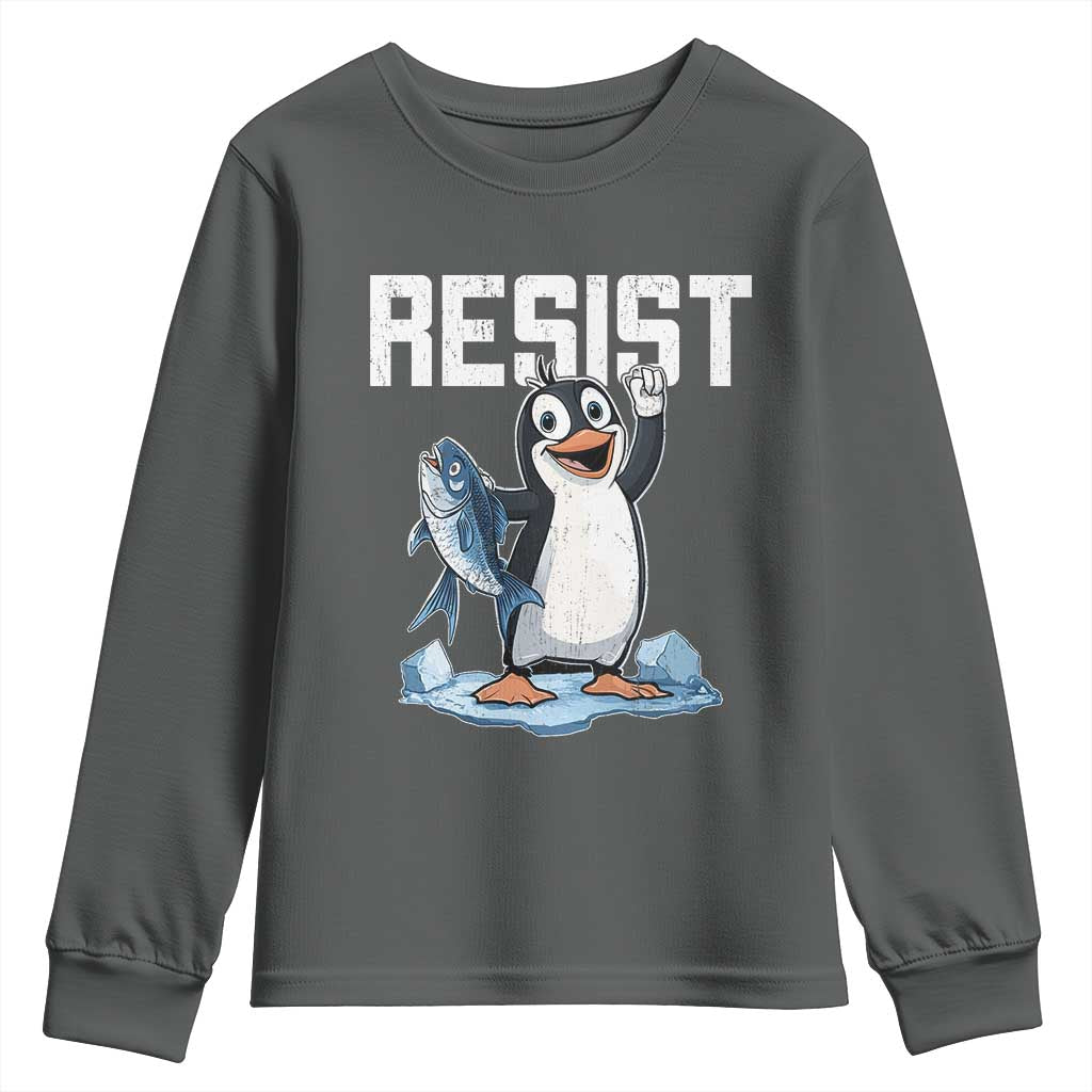 Funny Penguin Resist Youth Sweatshirt Against Tariffs Protest