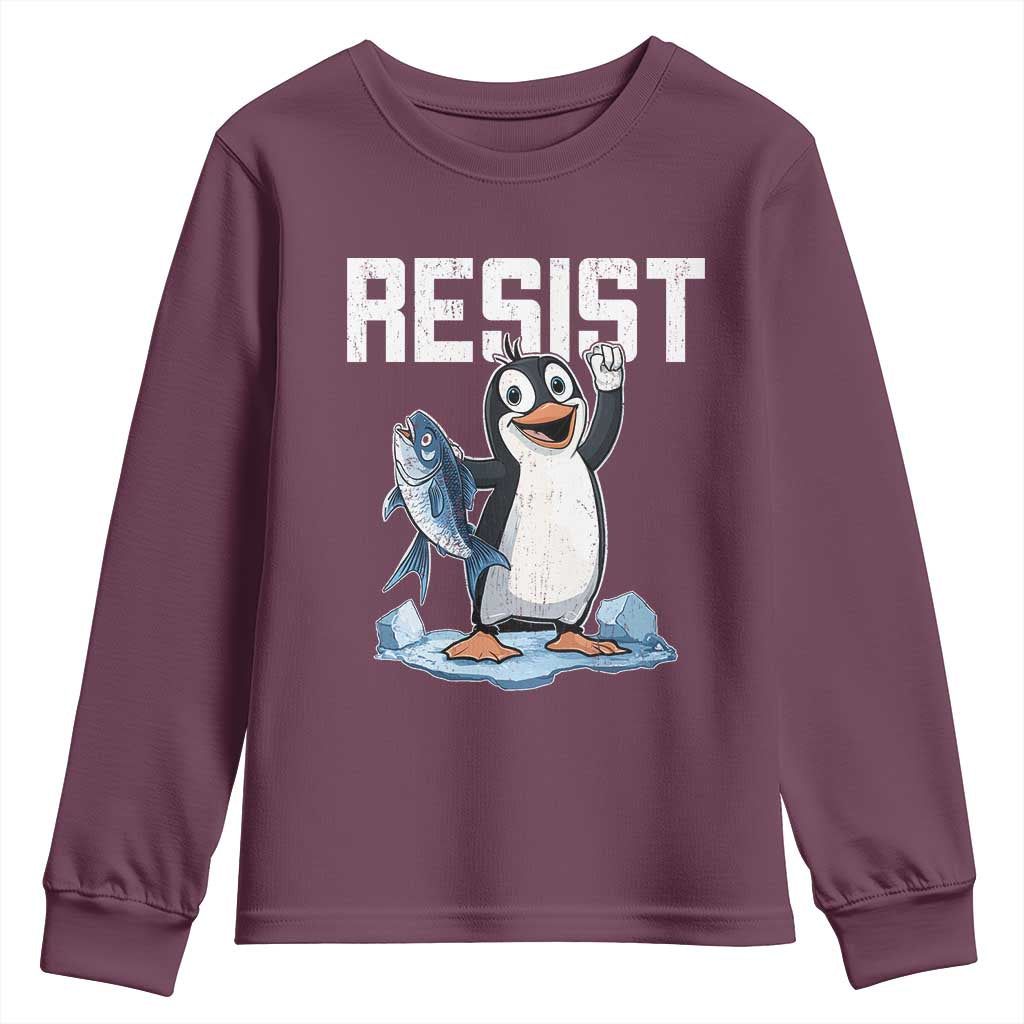 Funny Penguin Resist Youth Sweatshirt Against Tariffs Protest
