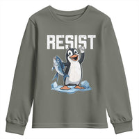 Funny Penguin Resist Youth Sweatshirt Against Tariffs Protest