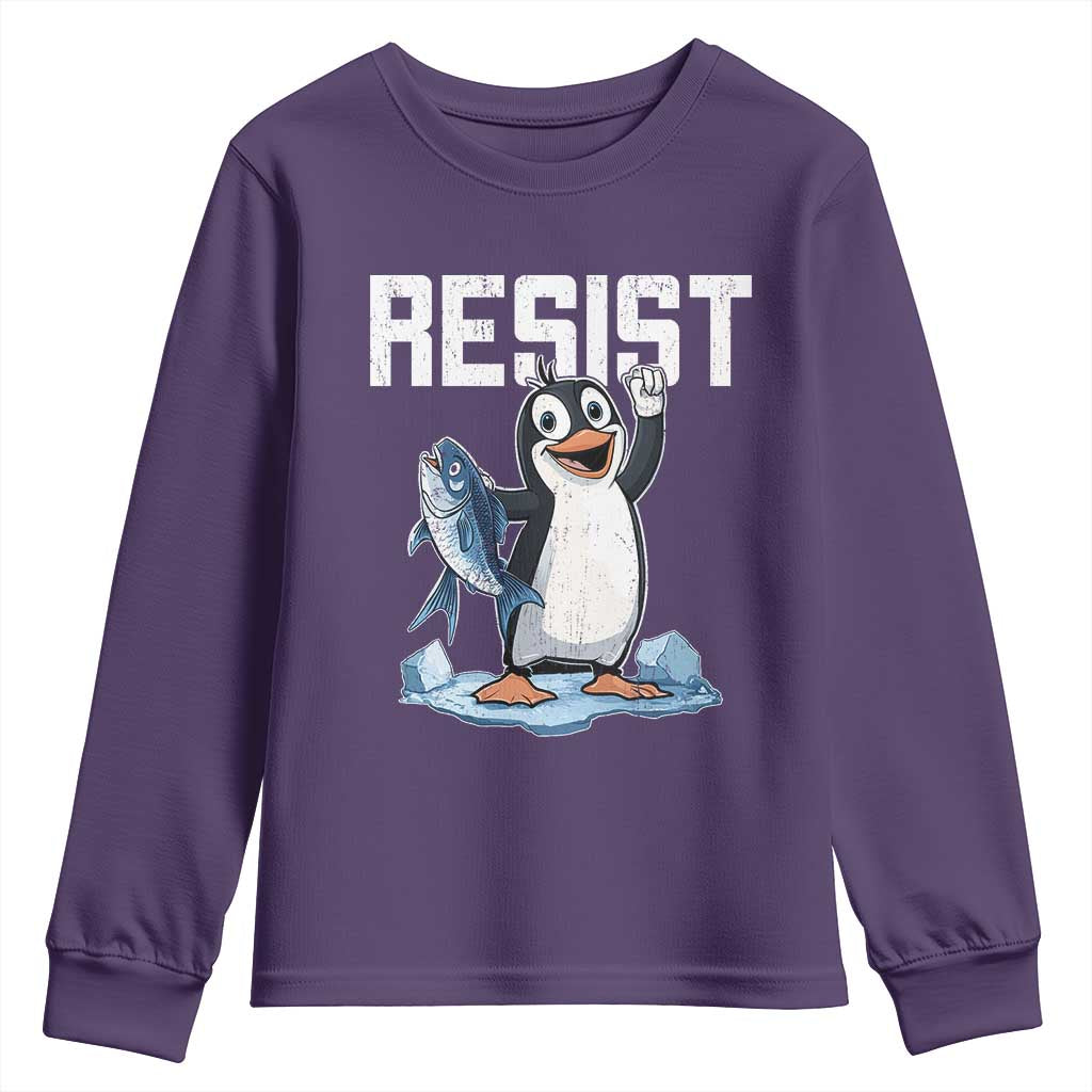 Funny Penguin Resist Youth Sweatshirt Against Tariffs Protest