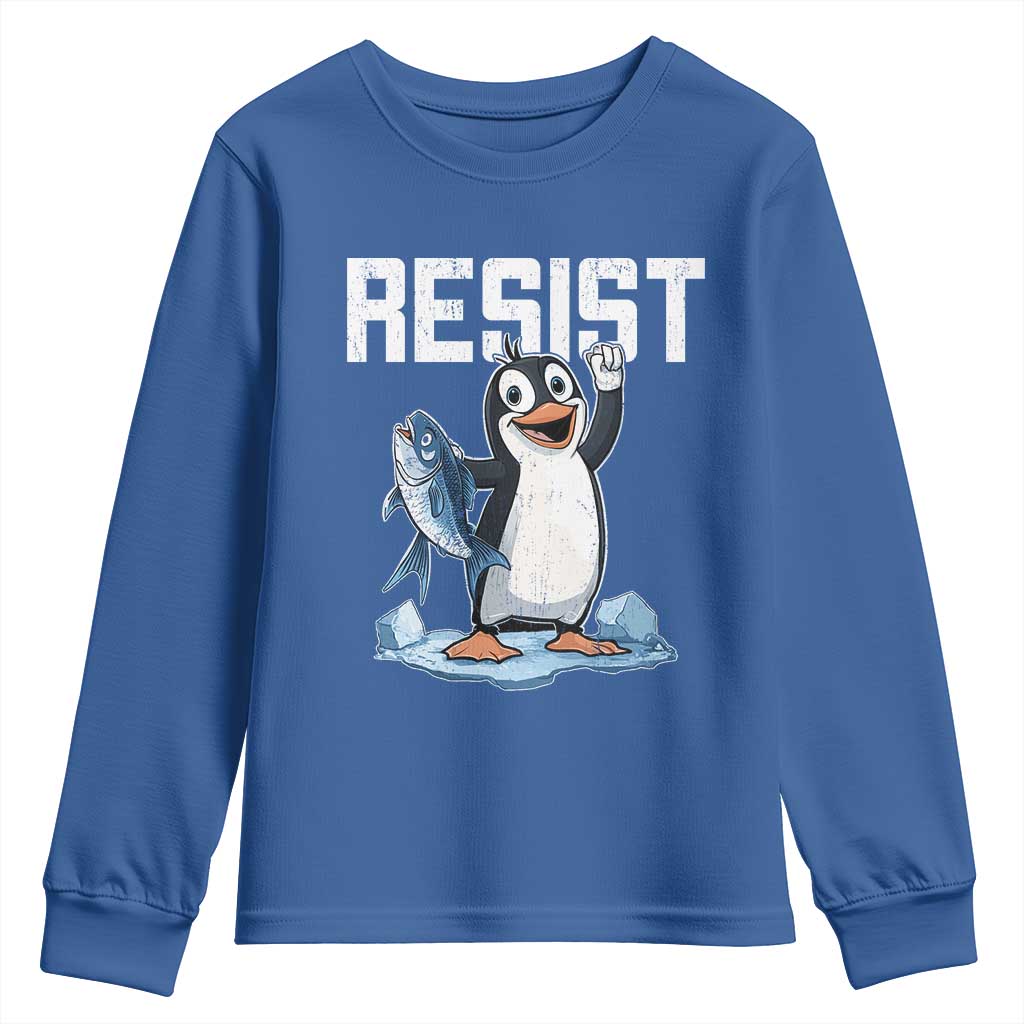 Funny Penguin Resist Youth Sweatshirt Against Tariffs Protest
