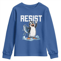 Funny Penguin Resist Youth Sweatshirt Against Tariffs Protest