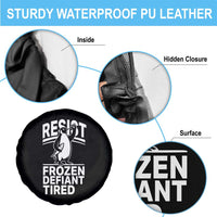 Funny Penguin Resist Spare Tire Cover Frozen Defiant Tired FDT Activism