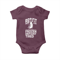Funny Penguin Resist Baby Onesie Frozen Defiant Tired FDT Activism