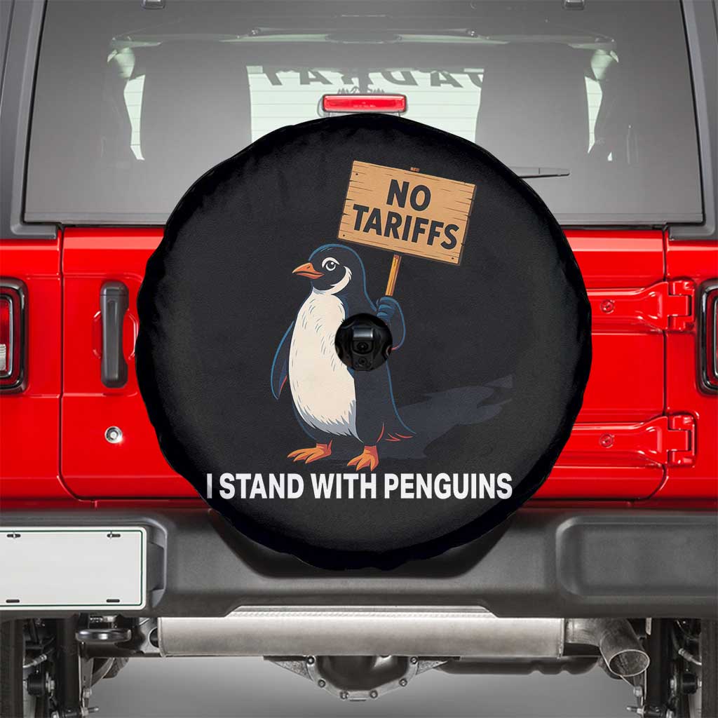 Funny Penguin Resist Spare Tire Cover No Tariffs I Stand With Penguins
