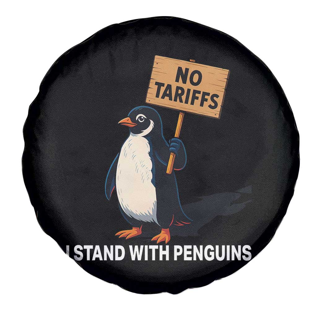 Funny Penguin Resist Spare Tire Cover No Tariffs I Stand With Penguins