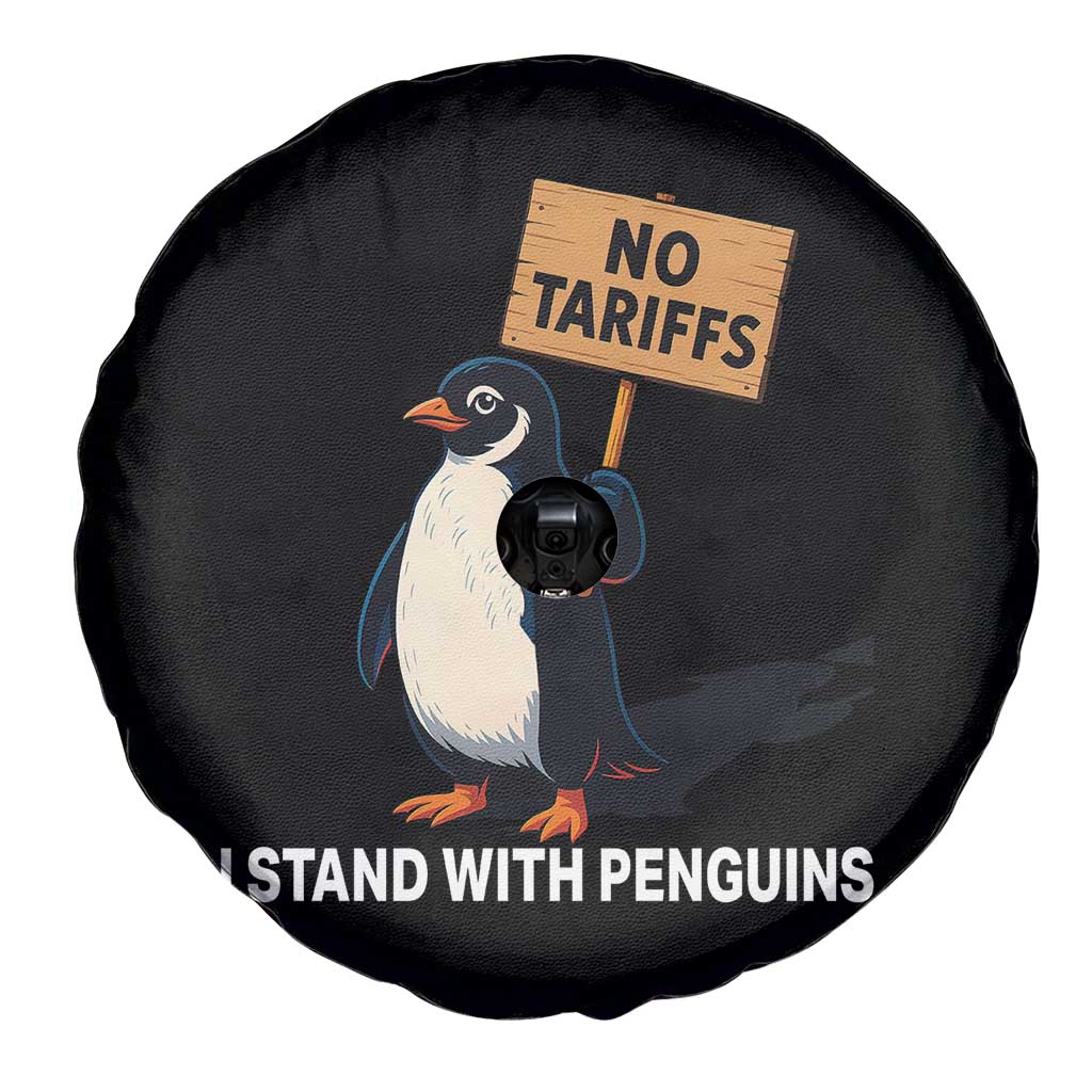 Funny Penguin Resist Spare Tire Cover No Tariffs I Stand With Penguins