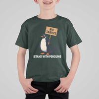 Funny Penguin Resist T Shirt For Kid No Tariffs I Stand With Penguins