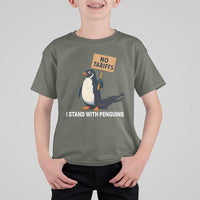 Funny Penguin Resist T Shirt For Kid No Tariffs I Stand With Penguins
