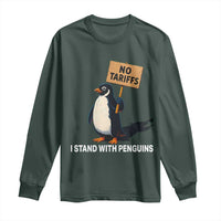 Funny Penguin Resist Long Sleeve Shirt No Tariffs I Stand With Penguins