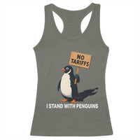 Funny Penguin Resist Racerback Tank Top No Tariffs I Stand With Penguins