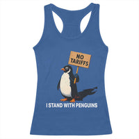 Funny Penguin Resist Racerback Tank Top No Tariffs I Stand With Penguins