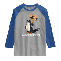 Funny Penguin Resist Raglan Shirt No Tariffs I Stand With Penguins