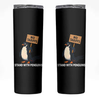 Funny Penguin Resist Skinny Tumbler No Tariffs I Stand With Penguins