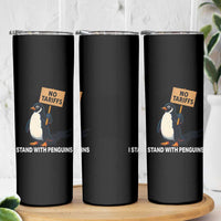 Funny Penguin Resist Skinny Tumbler No Tariffs I Stand With Penguins