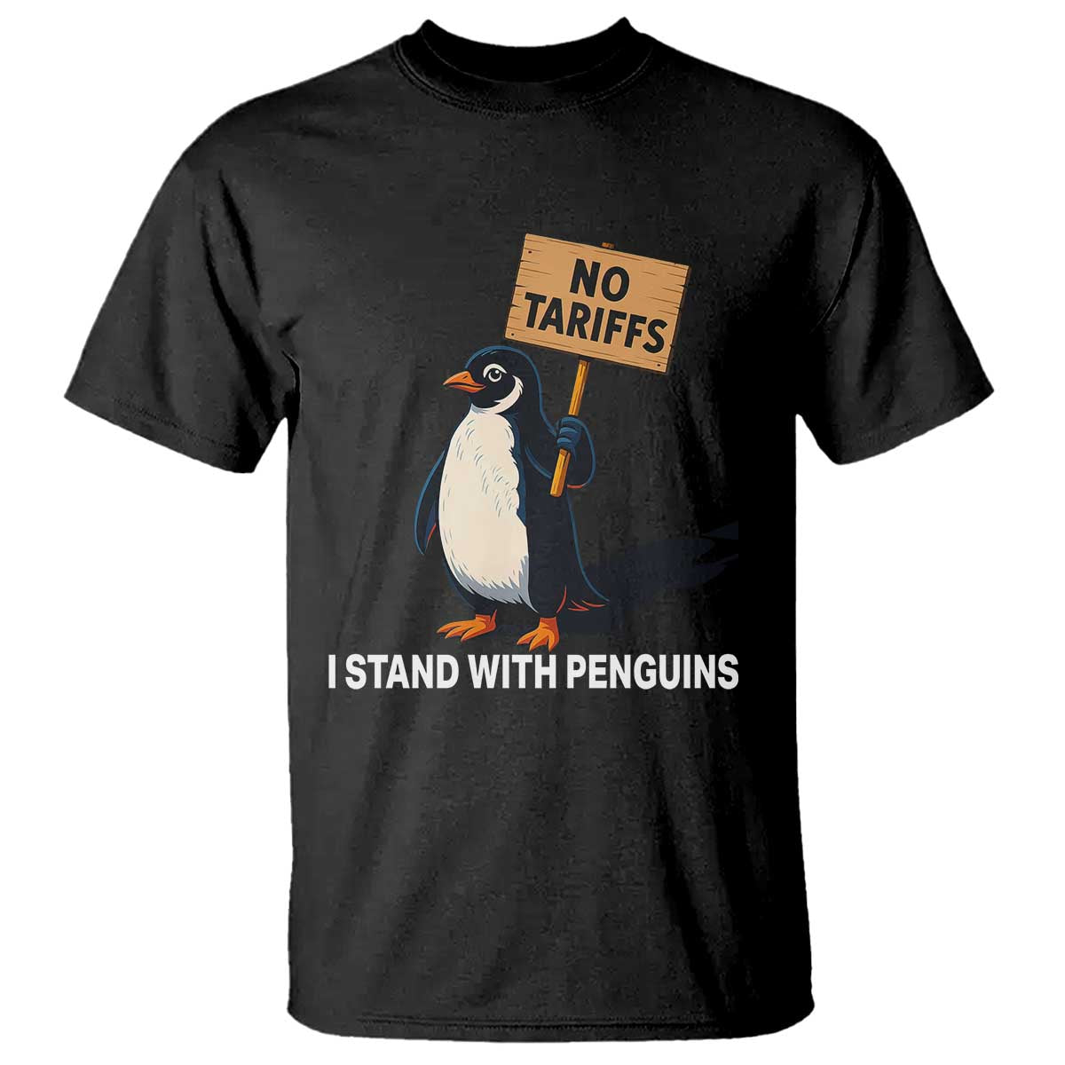 Funny Penguin Resist T Shirt No Tariffs I Stand With Penguins
