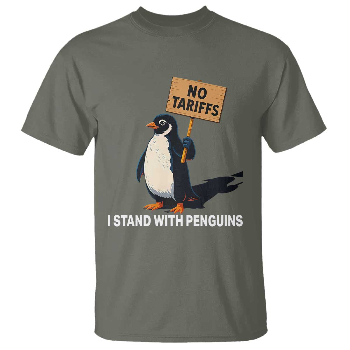 Funny Penguin Resist T Shirt No Tariffs I Stand With Penguins