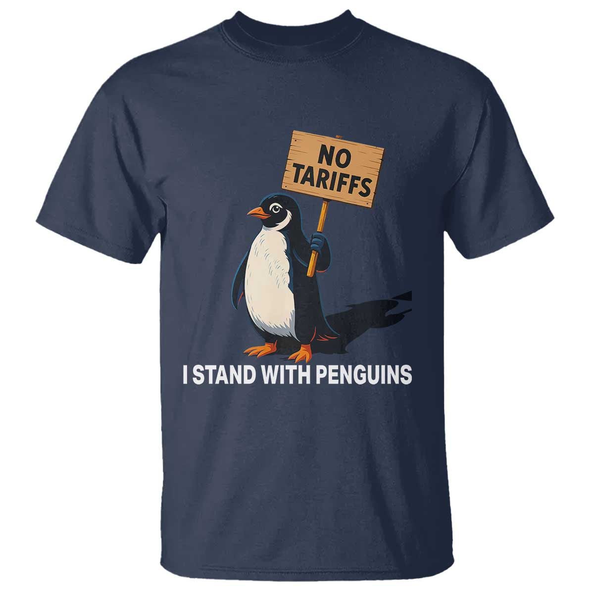 Funny Penguin Resist T Shirt No Tariffs I Stand With Penguins