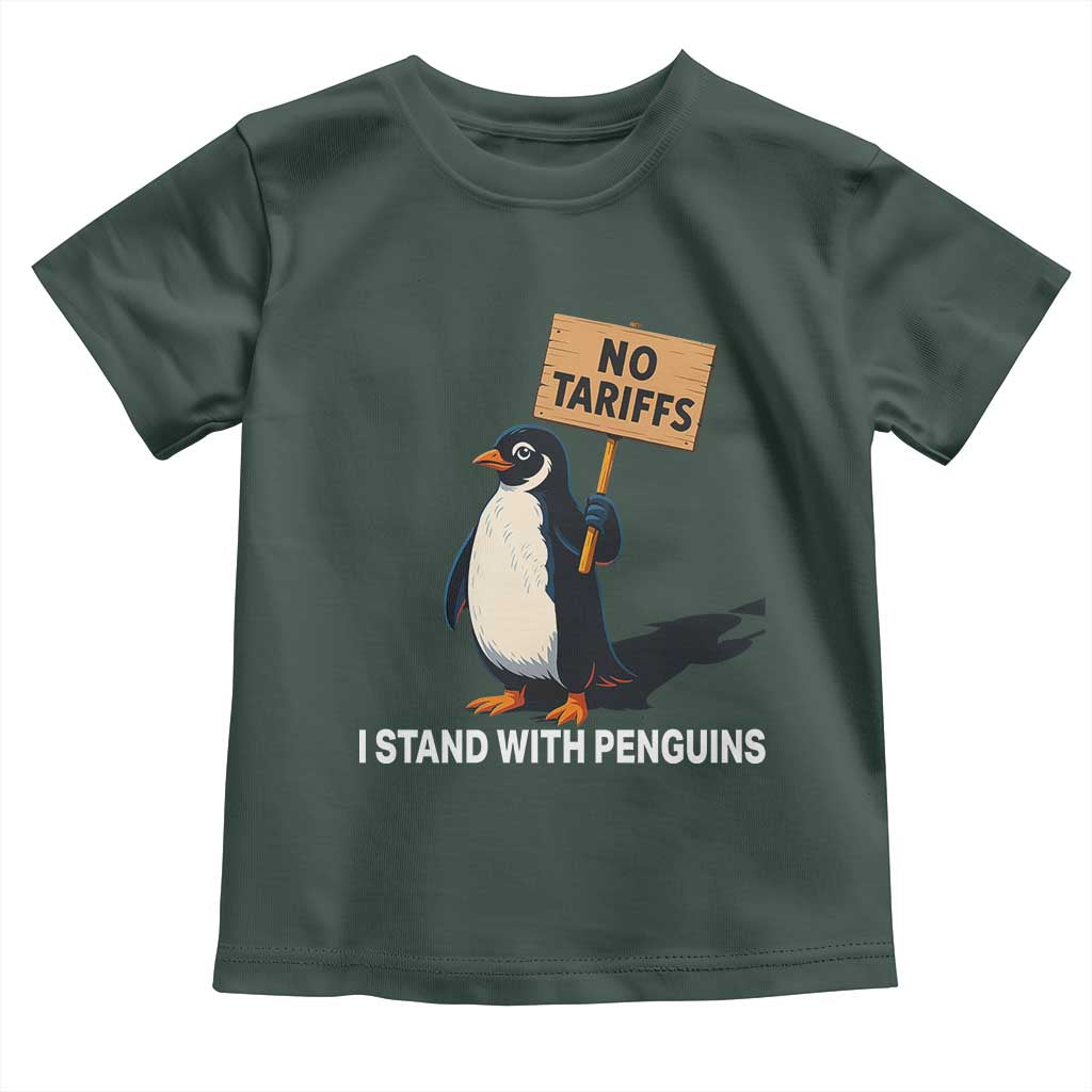 Funny Penguin Resist Toddler T Shirt No Tariffs I Stand With Penguins