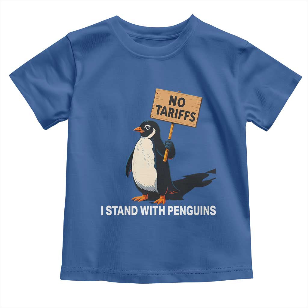 Funny Penguin Resist Toddler T Shirt No Tariffs I Stand With Penguins