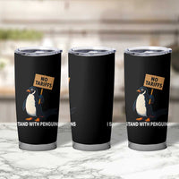 Funny Penguin Resist Tumbler Cup No Tariffs I Stand With Penguins