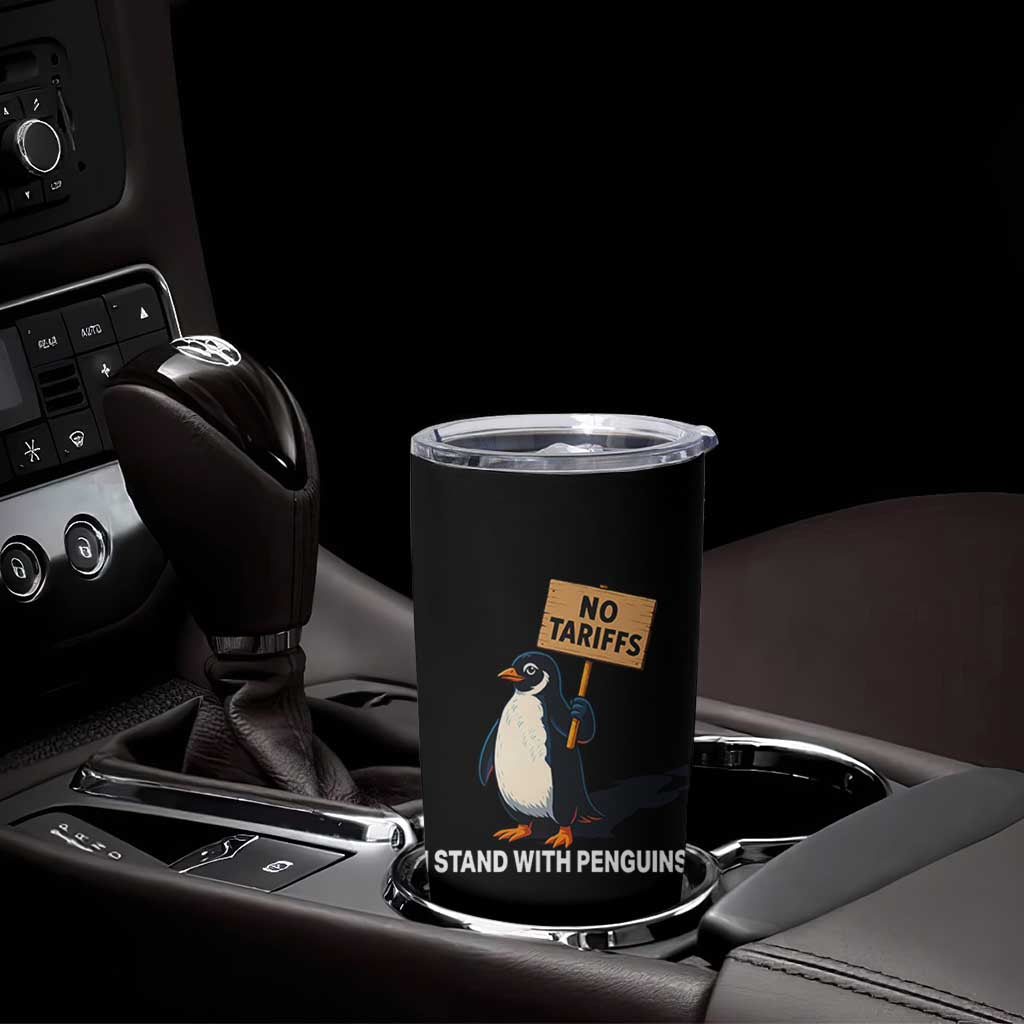 Funny Penguin Resist Tumbler Cup No Tariffs I Stand With Penguins