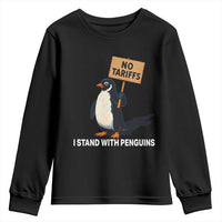 Funny Penguin Resist Youth Sweatshirt No Tariffs I Stand With Penguins