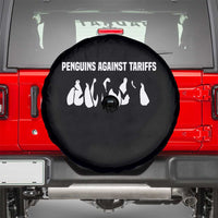 Funny Penguin Resist Spare Tire Cover Penguins Against Tariffs Sarcastic Saying Meme